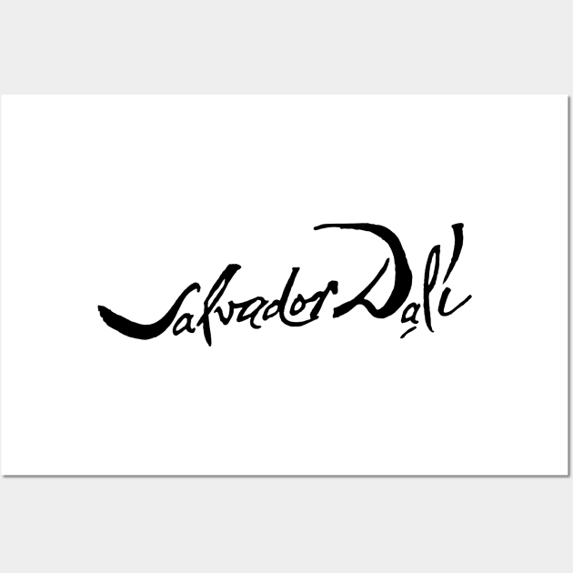 Salvador Dali - Signature - Black - TP Wall Art by Chokullov Art Studio